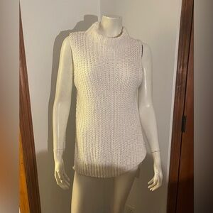bishop + young Ivory Sleeveless Turtleneck Sweater